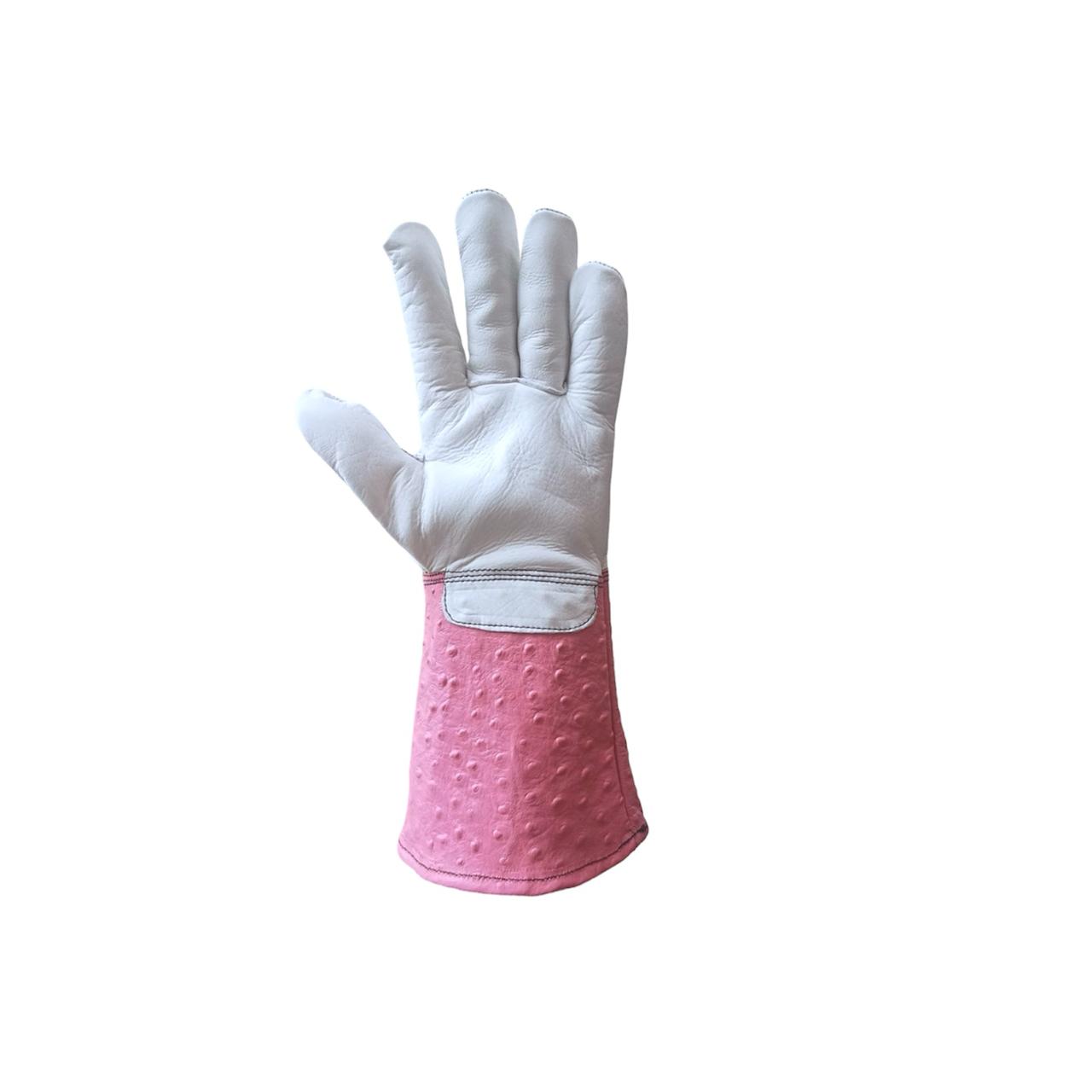 Pink Ostrich Textured Welding Gloves 777's