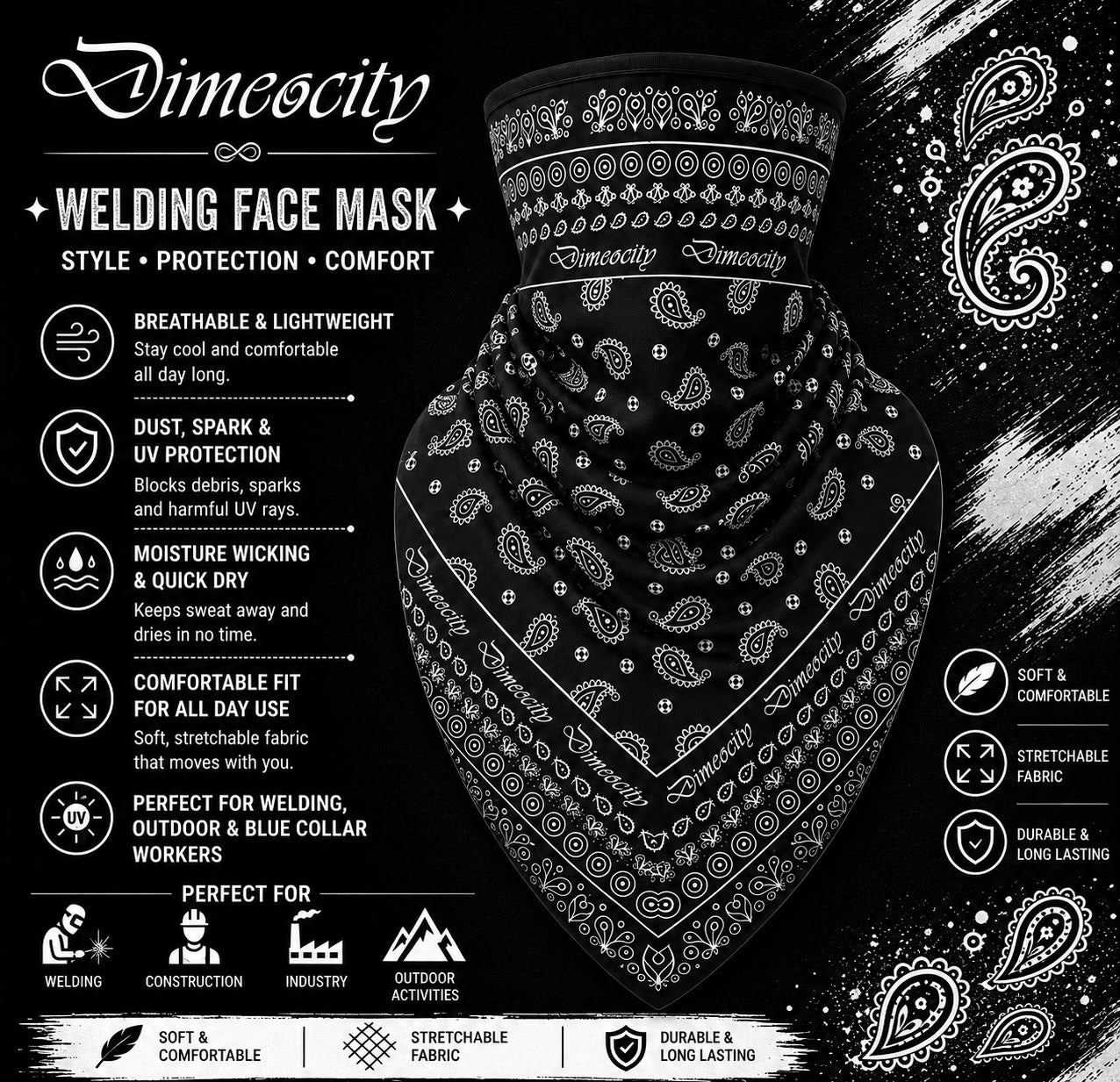 Black/White Face Mask