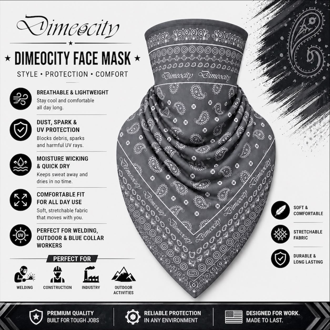 Grey Face Mask