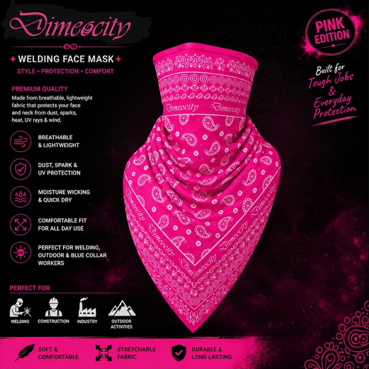 Pink/White Face Mask