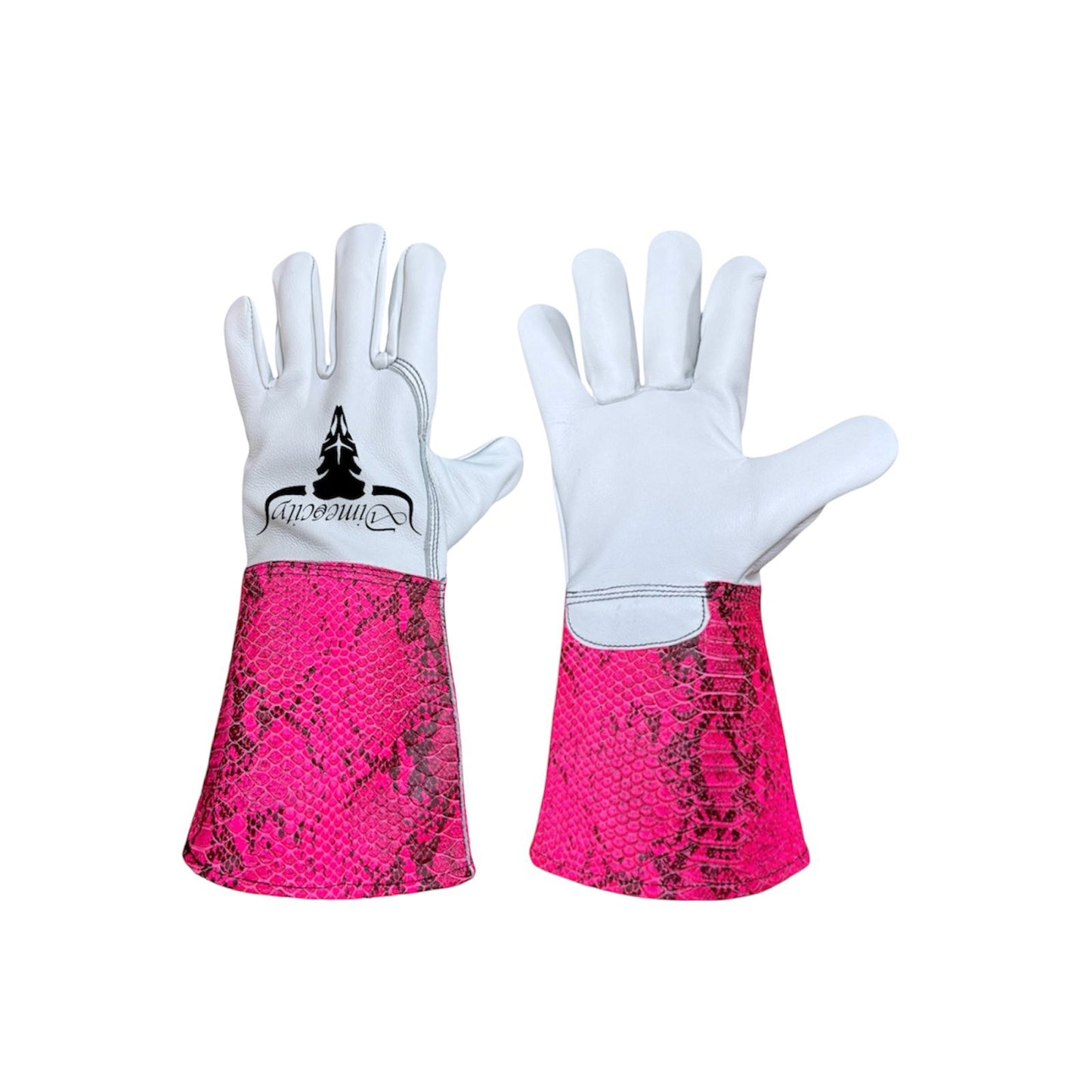 Pink Python Textured Welding Gloves 777's