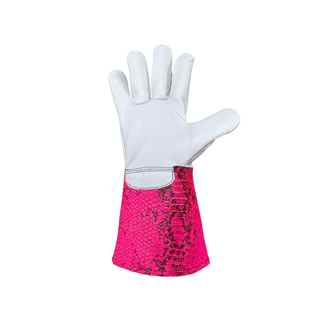 Pink Python Textured Welding Gloves 777's
