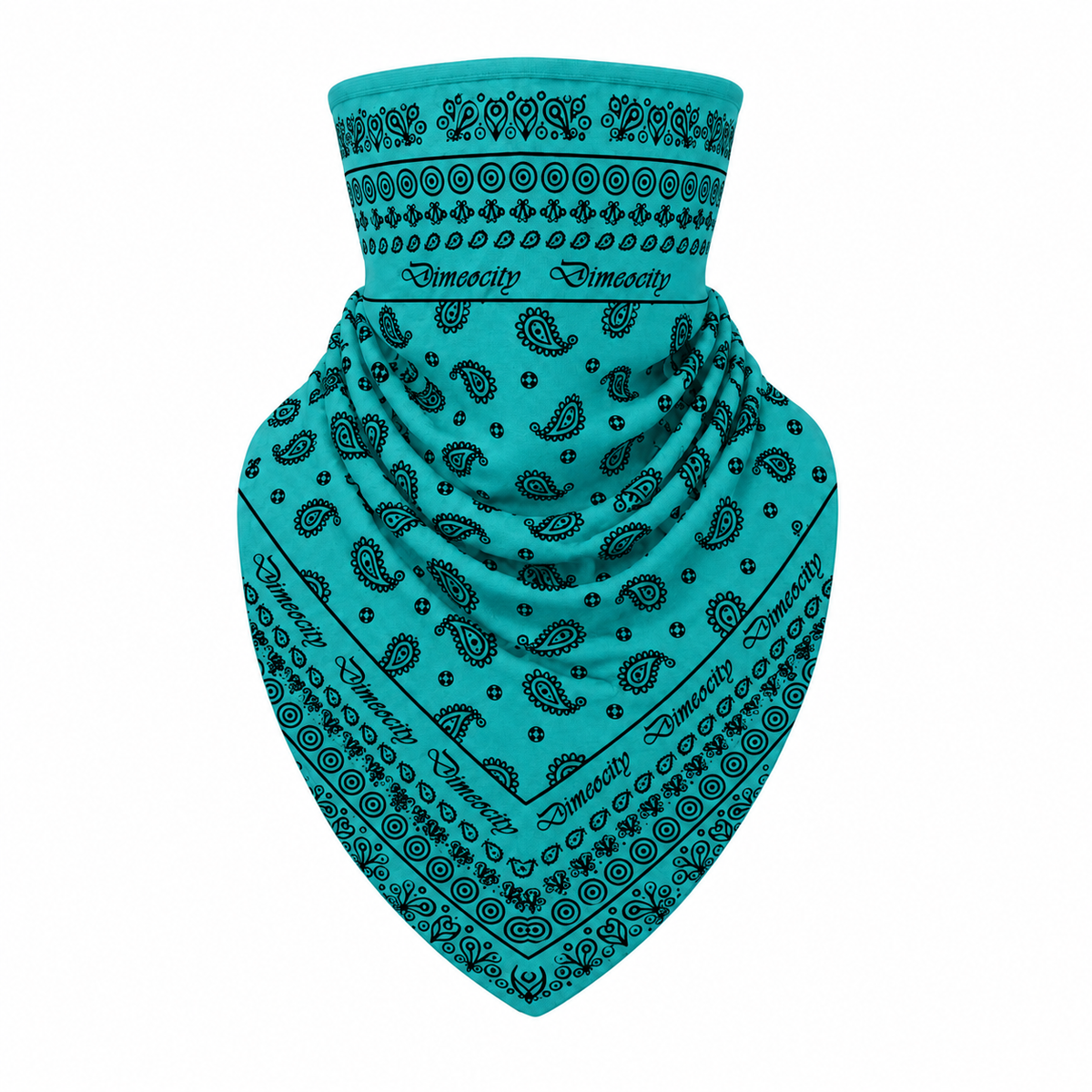Black/Turquoise/Black Face Mask