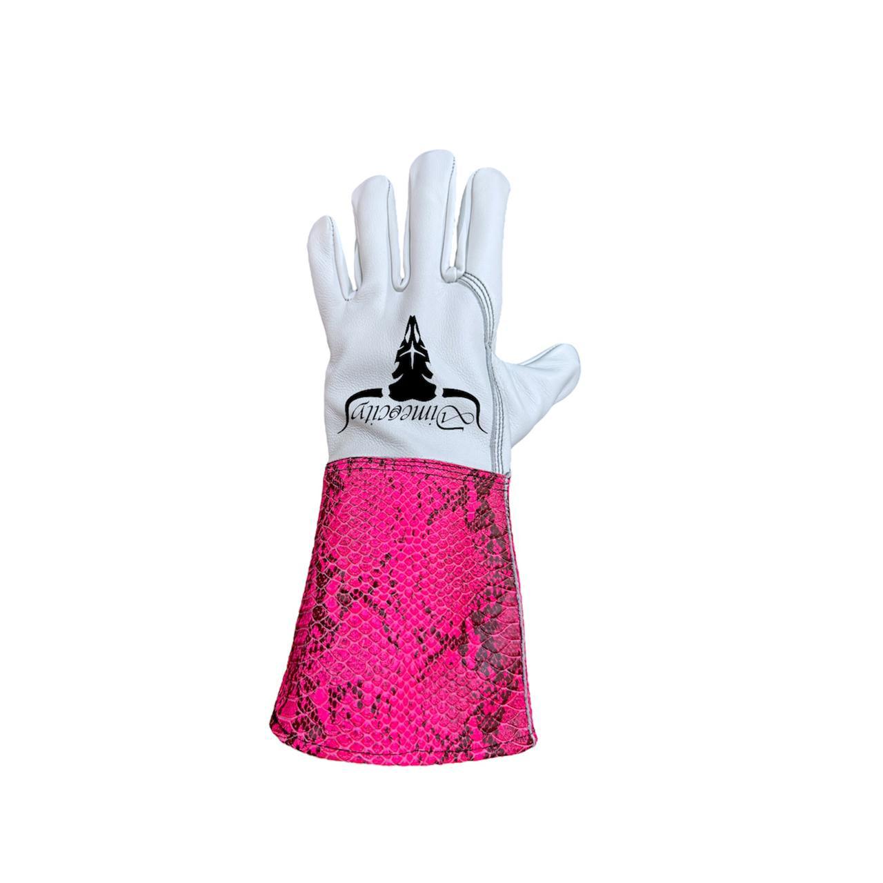 Pink Python Textured Welding Gloves 777's